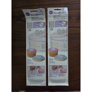Wilton Sugar Sheets Candy Edible Stickers Lot of 2 Craft Display Use Only